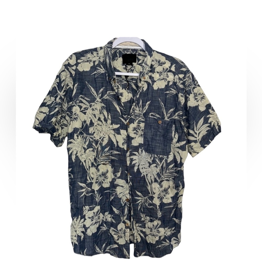 Men’s floral vacation spring break Hawaiian button down shirt Y2K shirt XLarge